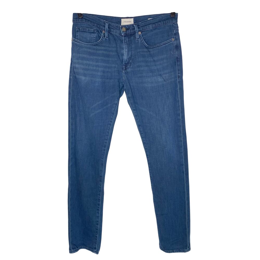 FRAME Men's L'Homme Slim in Placid Dark Wash Jeans Size 31 Streetwear Clean Boy